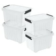 thumbnail image 3 of Julyeen 30 L Clear Latching Storage Bin with Wheels, 4 Packs Plastic Storage Container Boxes with Lids, 3 of 9
