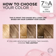 L'Oreal Paris Excellence Creme Permanent Hair Color, Medium Ash Blonde, 1 Kit