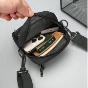 Unisex Black Nylon Messenger Bag