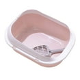 thumbnail image 4 of Kitty Litter Box Open Top Cat Litter Box High Sides Privacy Cat Litter Container pink, 4 of 9