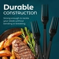 thumbnail image 4 of Black Plastic Forks Heavy Duty - 500 Pack Disposable Forks - Plastic Cutlery Utensils For Parties And Events, 4 of 6