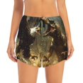 thumbnail image 2 of Balery Dinosaur Bald Eagle Pantalones cortos deportivos para mujer con forro y dos bolsillos, elásticos, para entrenamiento, gimnasio, yoga-Large, 2 of 7