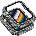 thumbnail image 1 of Compatible with Apple Watch Case with Screen Protector for Apple Watch Series 6/5/4/3/2/1, Bling Case Diamond Tempered Glass Protective Cover (Black, 38mm), 1 of 9