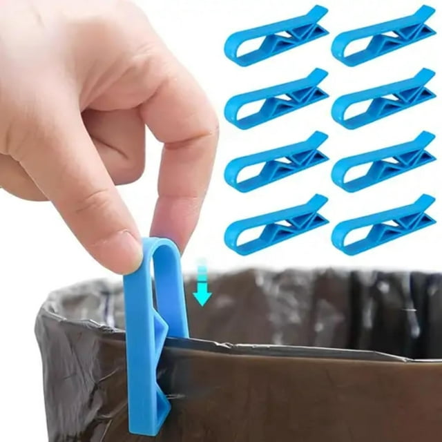 Trash Bag Holder Clips - Secure Garbage Can Bag Holders, Portable Trash Can Clips for Kitchen & Outdoor, Trash Can Liner Holder, Durable Trash Can Straps, Trash Bag Clips for Kitchen or Outdoor, 8 PCS