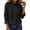 Black, variant on hoksml Women Stand Collar Gathered Neck Long Sleeve Shirt Cotton Linen Textured Button Down Blouse for Office Daily Travel