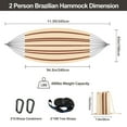 thumbnail image 6 of CHULIM Brazilian-Style 2-Person Hammock with Tree Straps,94.5in L x 63in W,450lbs Capacity-Brwon Stripe, 6 of 6