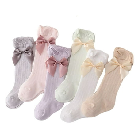 

Liacowi Baby Infant Stockings Bowknot Cotton Socks Breathable Long Tube Socks Suit for 0-3 Years Girls