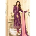 thumbnail image 4 of Traditional Wear Indian Pakistani Designer Shalwar Kameez Trouser Pant Dress ( Purple, XXS - 34 ), 4 of 6