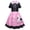 Pink, variant on Dakiuu Poodle Skirt 50s Outfit for Girls 1950's 80s Short Sleeve Button Down Collared Polka-Dot Printed Dress Toddler Kids Size 2-12 Years