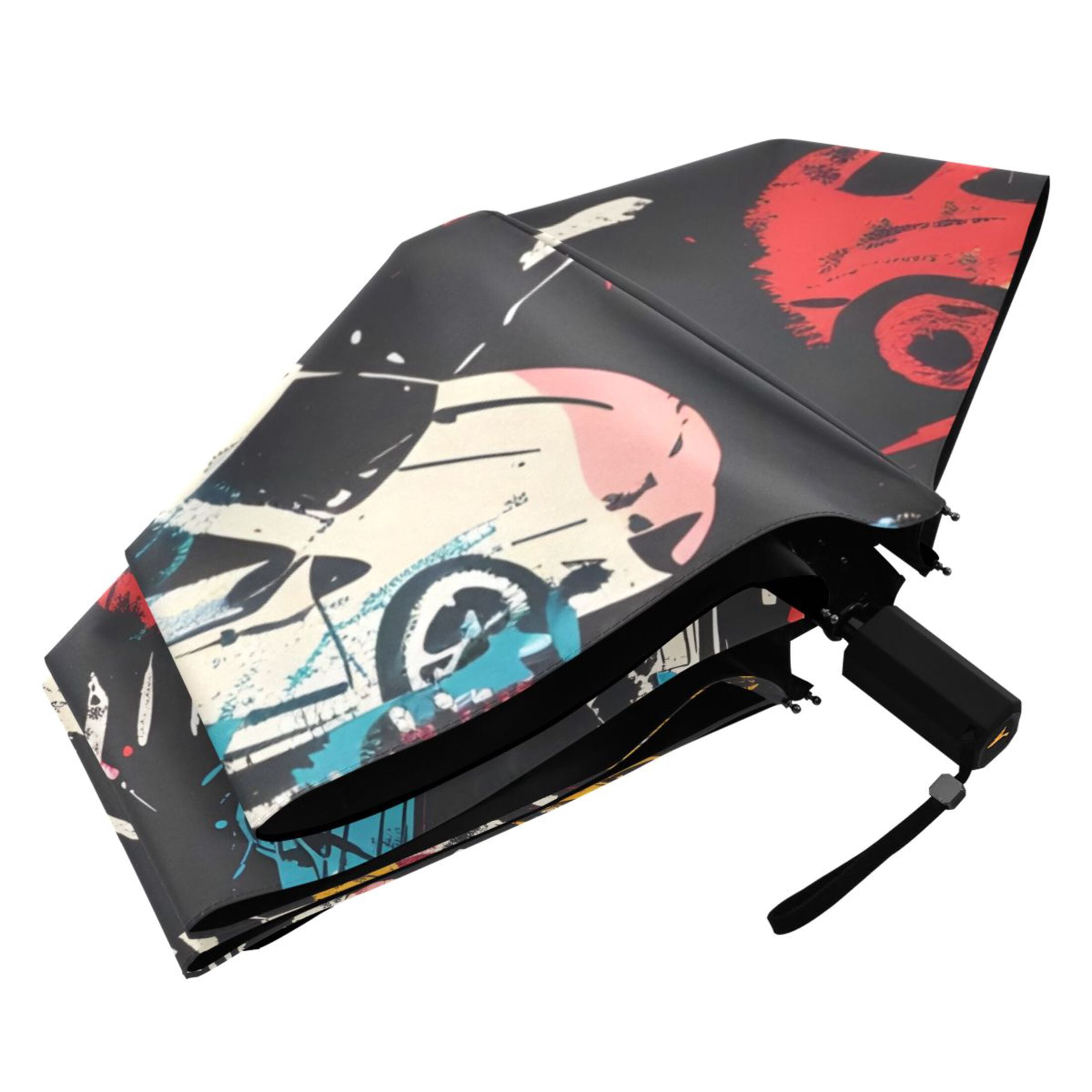 Abstract Sport Cars Compact Sun Umbrella Windproof Travel Umbrellas for Rain Strong Portable UV Protection