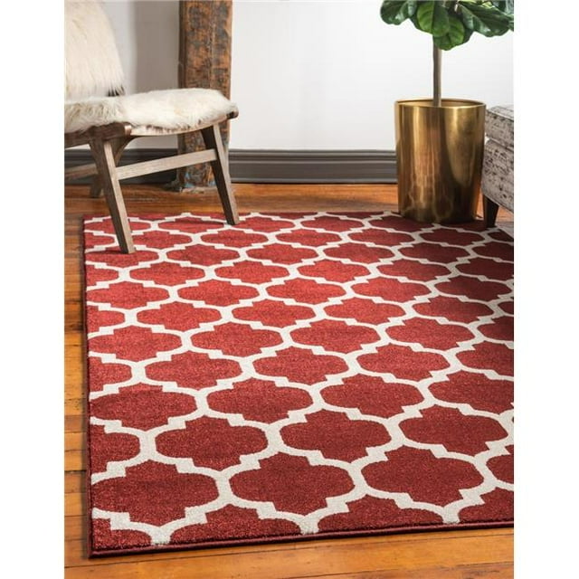 Unique Loom 3120034 6 x 9 Pi. Tapis Rectangulaire Treillis Philadelphia&44; Rouge