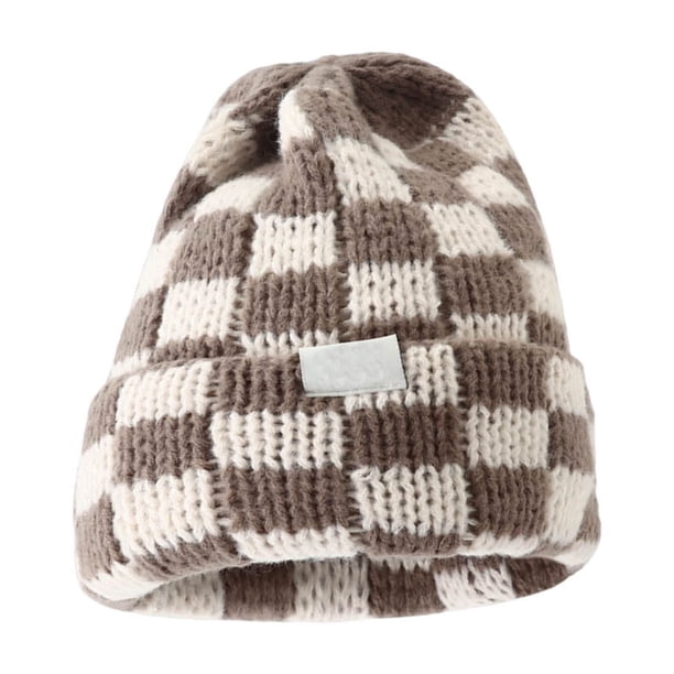 Sombrero de lana para invierno, Chaqueta de punto grueso, Cuello alto, Diseño cuadriculado, Para mujeres y hombres, Capa térmica, Lana suave, Para frío intenso, Accesorio de temporada\ Blahzhy