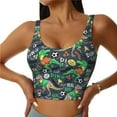 thumbnail image 2 of Picia Dinosaur Plays Soccer Sports Bra for Women,Padded Strappy Sports Bras Medium Support Yoga Bra with Removable Cups,Running Yoga Bra-X-Large, 2 of 9