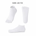 thumbnail image 2 of MJumppHome 5 Pairs Cotton Toe Socks Low Cut No Show Athletic Socks for Men Women,White,Sock Sizes 7-10, 2 of 7