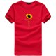 thumbnail image 2 of Puntoco Mujeres Niñas Tallas grandes Estampado de girasol Camisetas Manga corta Camiseta Blusa tops Puntoco Puntoco-4511, 2 of 4