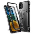 thumbnail image 1 of Poetic iPhone 11 Rugged Case with Kickstand, Full-Body Dual-Layer Shockproof Protective Cover, Built-in-Screen Protector, Revolution Series, for Apple iPhone 11 (2019) 6.1 Inch, Black, 1 of 7