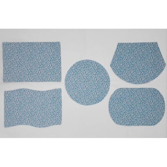 Crazy for Daisies Placemats by Penny's Needful Things (Oval - Set of 2) (Ice Blue)