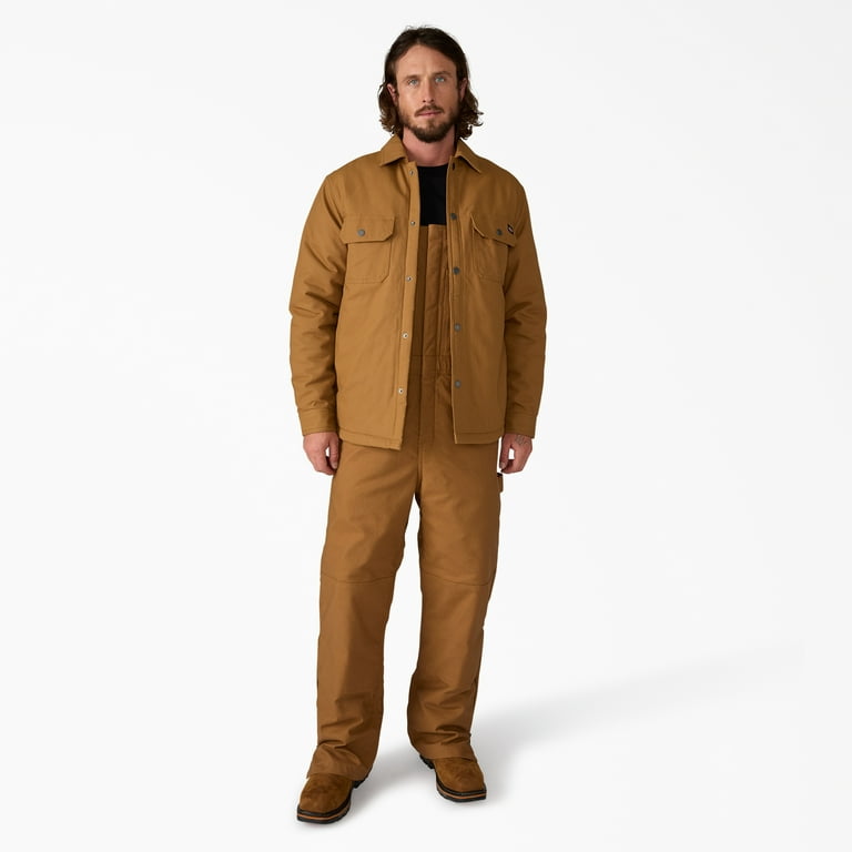 Dickies ブラウン ジャケット M-LN Genuine Dickies Flannel Lined Canvas Shirt Jacket - Walmart.com