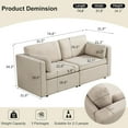 thumbnail image 2 of Modular Sectional Sofa, Modern Oversized 2 Seat Loveseat Sofa Couch, Comfty Fabric Love Seat with 2 Pillows and Deep Seat, 2 Seat Modular Sofa for Living Room Apartment Office (Beige, 2 Seats), 2 of 6