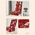 thumbnail image 6 of Christmas Chair Covers, Christmas Chair Covers Stretch, Protective Stretch Chair Covers for Christmas Dining Room Decor, Red Polyester Dustproof Washable Elastic Spandex Chair Slipcovers for Party, 6 of 7