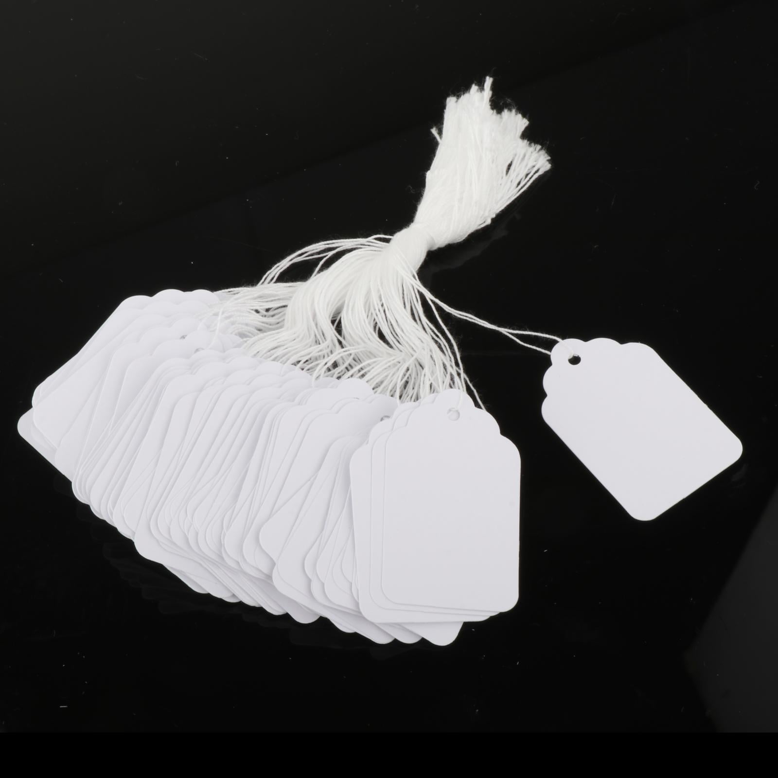 100Pcs Paper Tags Price Display Tags with String Attached Writable DIY Arts  Crafts Labeling Tags for Clothing Wedding Retail Rings Jewelry 35x22mm