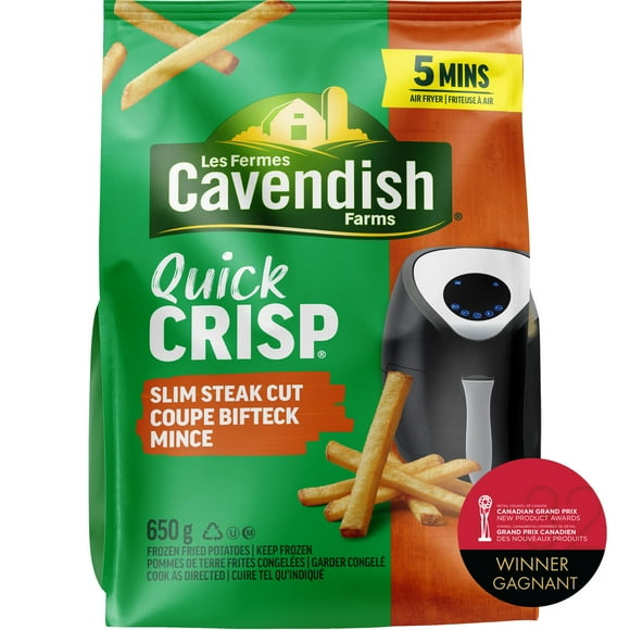 Les Fermes Cavendish Frites coupe bifteck mince Quick Crisp | Fait au Canada | Fière entreprise canadienne 650 gr