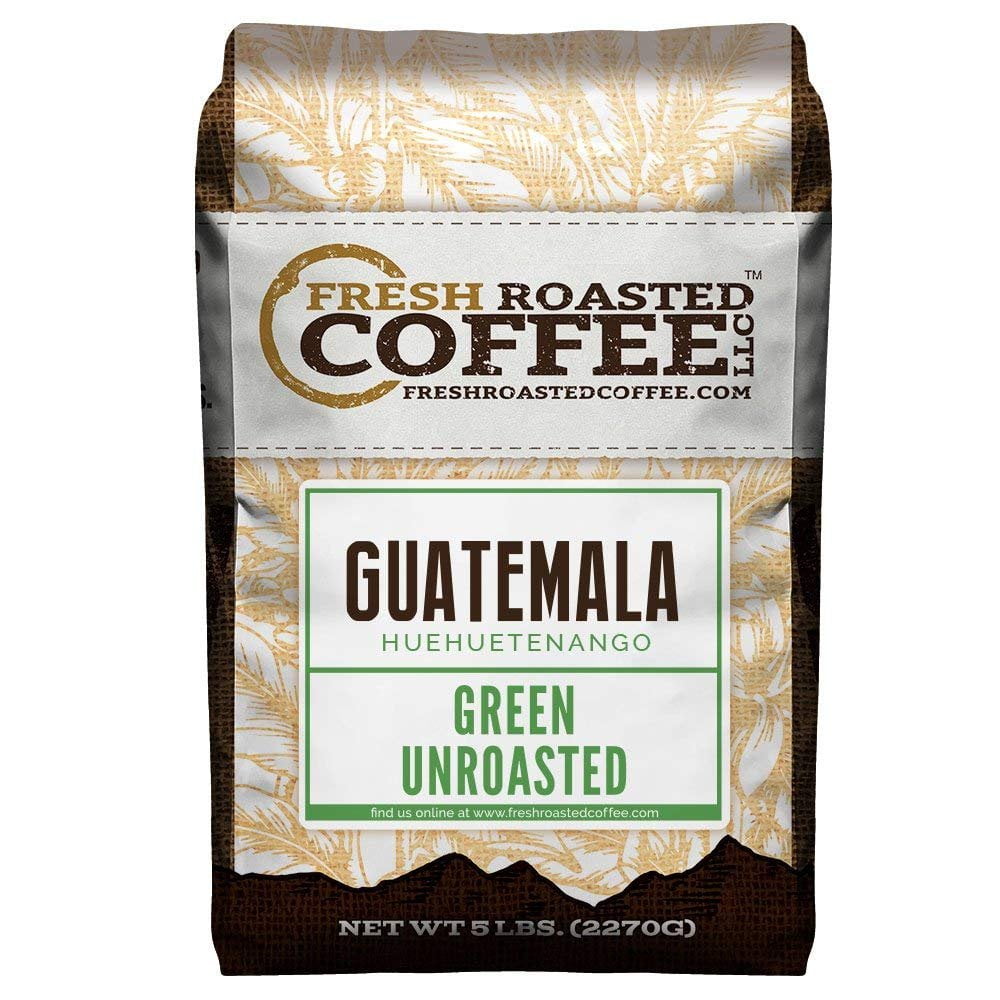 Fresh Roasted Coffee LLC, Green Guatemalan Huehuetenango Coffee Beans, 5 lb Bag