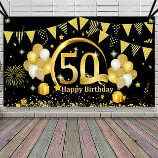1pc Black Gold Balloon Birthday Party Backdrop Decorative Background C – If  you say i do