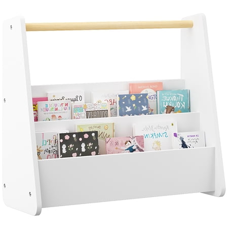 Kids Bookshelf, Montessori Bookshelf for Toddlers 1-5 Years, Wooden Baby Book Shelf for Kids Rooms, Classroom and Nursery