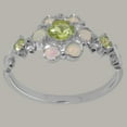 thumbnail image 2 of LBG British Made 18k White Gold Natural Peridot & Opal Womens Statement Ring - 33 size options - Size 6.75, 2 of 7