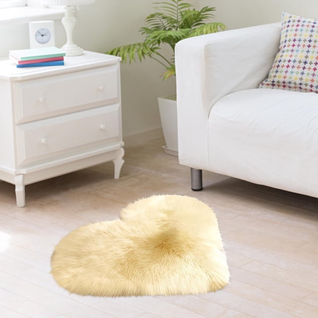 Wool Imitation Sheepskin Rugs Faux Non Slip Bedroom Shaggy Carpet Mats
