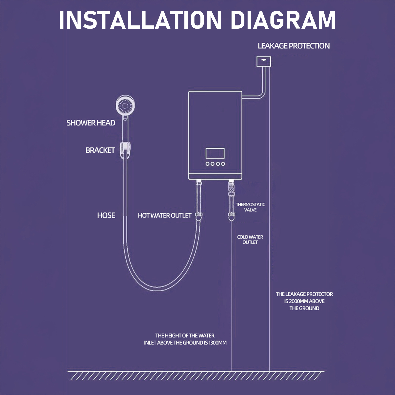 Electric Tankless Water Heater, 6000W 110V Instant Hot On Demand Residential Electric Water Heater with LED Temperature Display for Kitchen rv Whole House Shower Sink