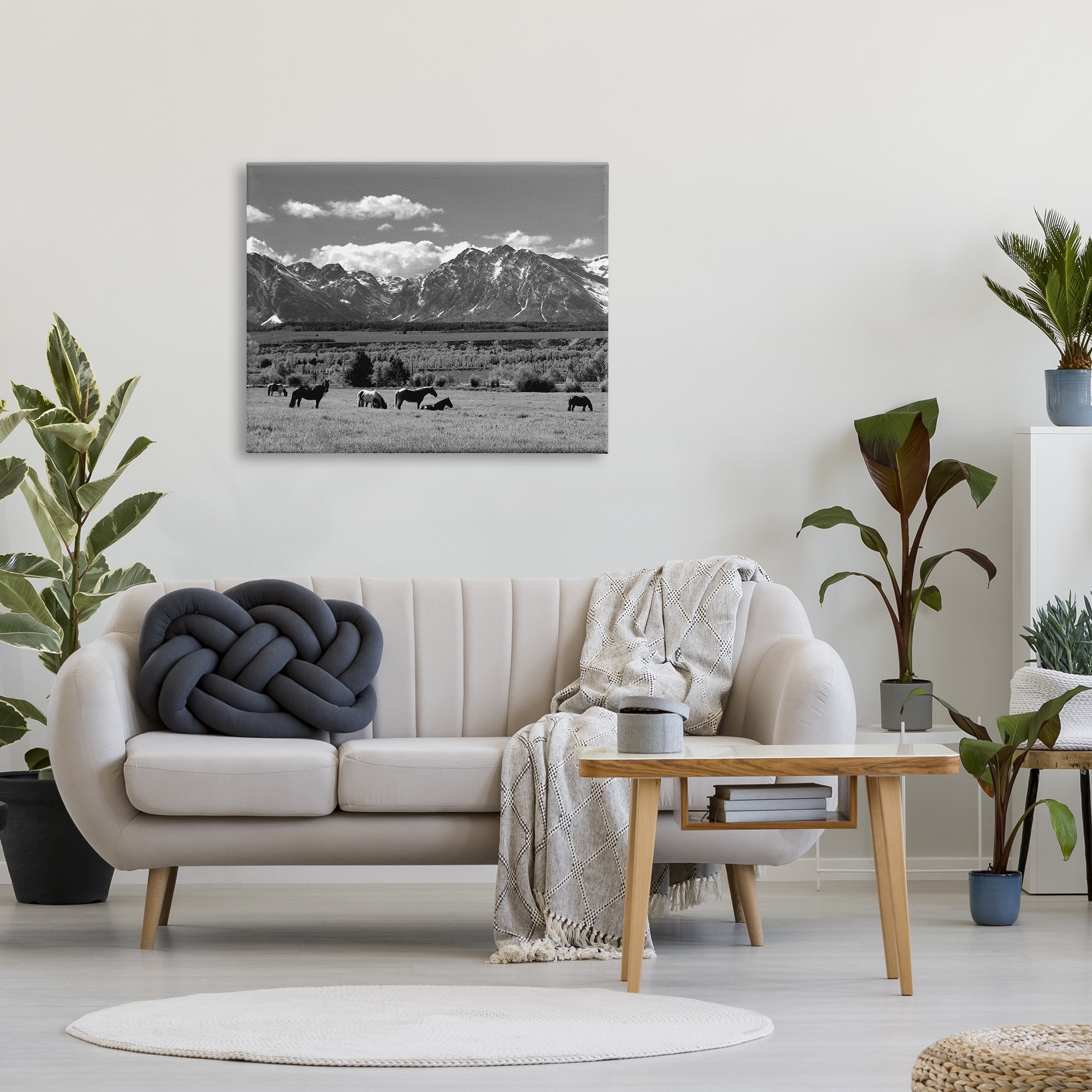 Stupell Industries Horses Grazing Countryside Landscape Photography Gallery Wrapped Canvas Art Print Wall Art, 40 x 30