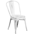 thumbnail image 1 of Distressed White Metal Indoor-Outdoor Stackable Chair, 1 of 9