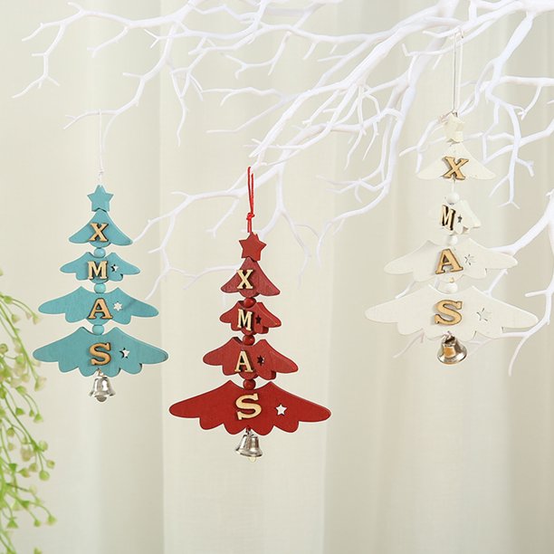 Decoración hogareña Gwong Decoración de Navidad Moda Ligero Ligero Pequeño Decoración de madera Árbol de Navidad Colgante Gadget Partido Gwong 21070807