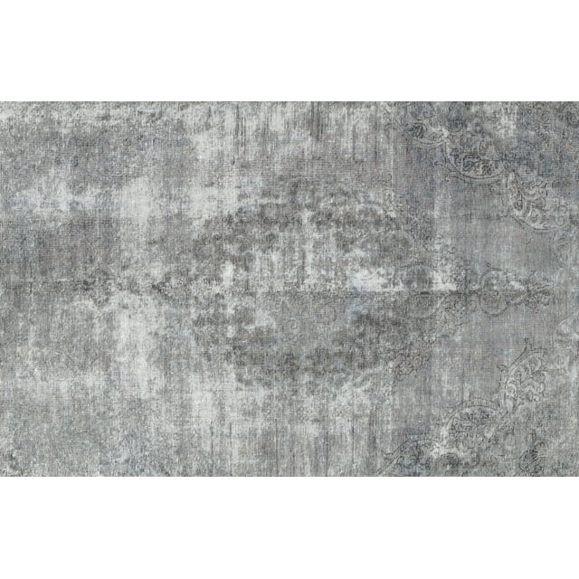 Ahgly Company Machine Washable Indoor Rectangle Traditional Grey Gray Area Rugs, 2' x 4'