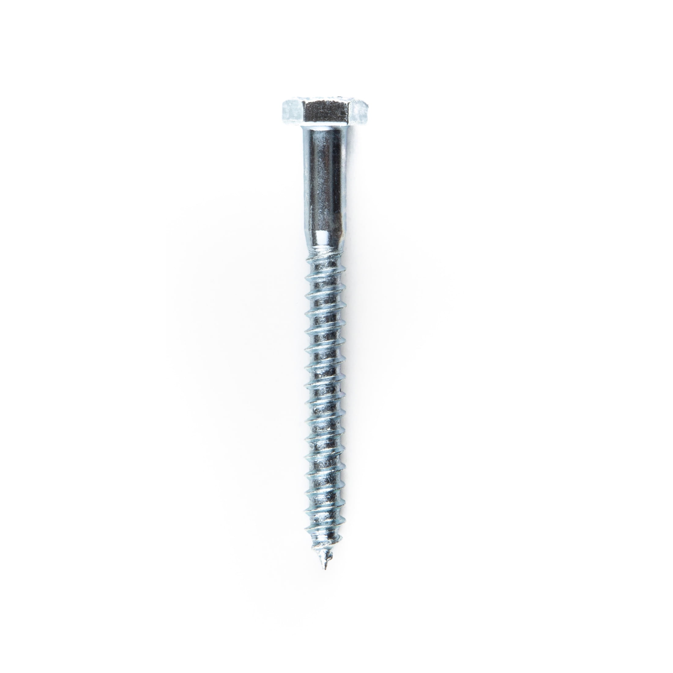 Hillman Lag Screws, 1/4" x 3", Steel, Zinc, Interior Screws, Hex Drive, Silver, 3 pack
