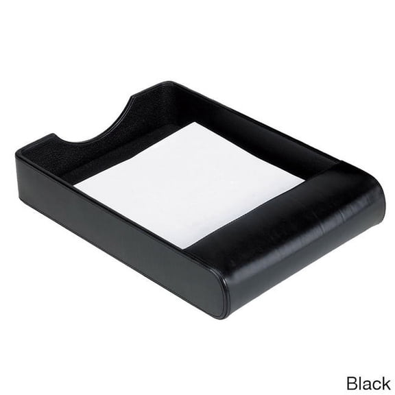 Goodhope Bellino Black/Brown Leather Desktop Paper Tray Black