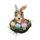 thumbnail image 5 of Cesta de conejo de Pascua tejida, figuras de conejo, regalo de Pascua de mimbre, cesta de dulces con forma de huevo de conejo para balcón, 5 of 9