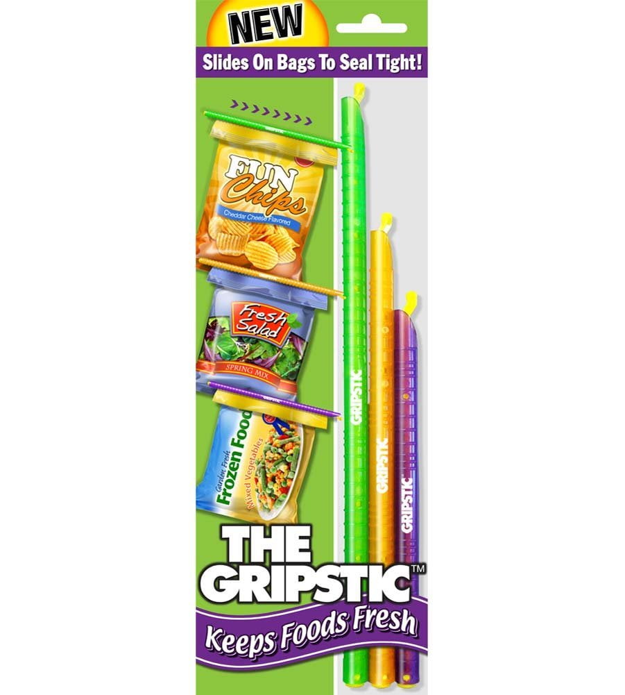The Gripstic Snack Bag Sealer / Chip Clip 3pk