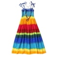 thumbnail image 1 of CHUANK Robe Arc-en-Ciel pour Bébés Filles Princesse Sans Manches Col Halter Tutu de Plage Robe d'Été, 1 of 5
