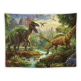 thumbnail image 5 of GOSMITH  Dinosaur Tapestry Wall Hanging Wild Jungle Forest Anicient Animals Dino Tapestry Wall Cover Primeval Jurassic Tapestry for Boy Kids Bedroom Living Room Decor, 5 of 7