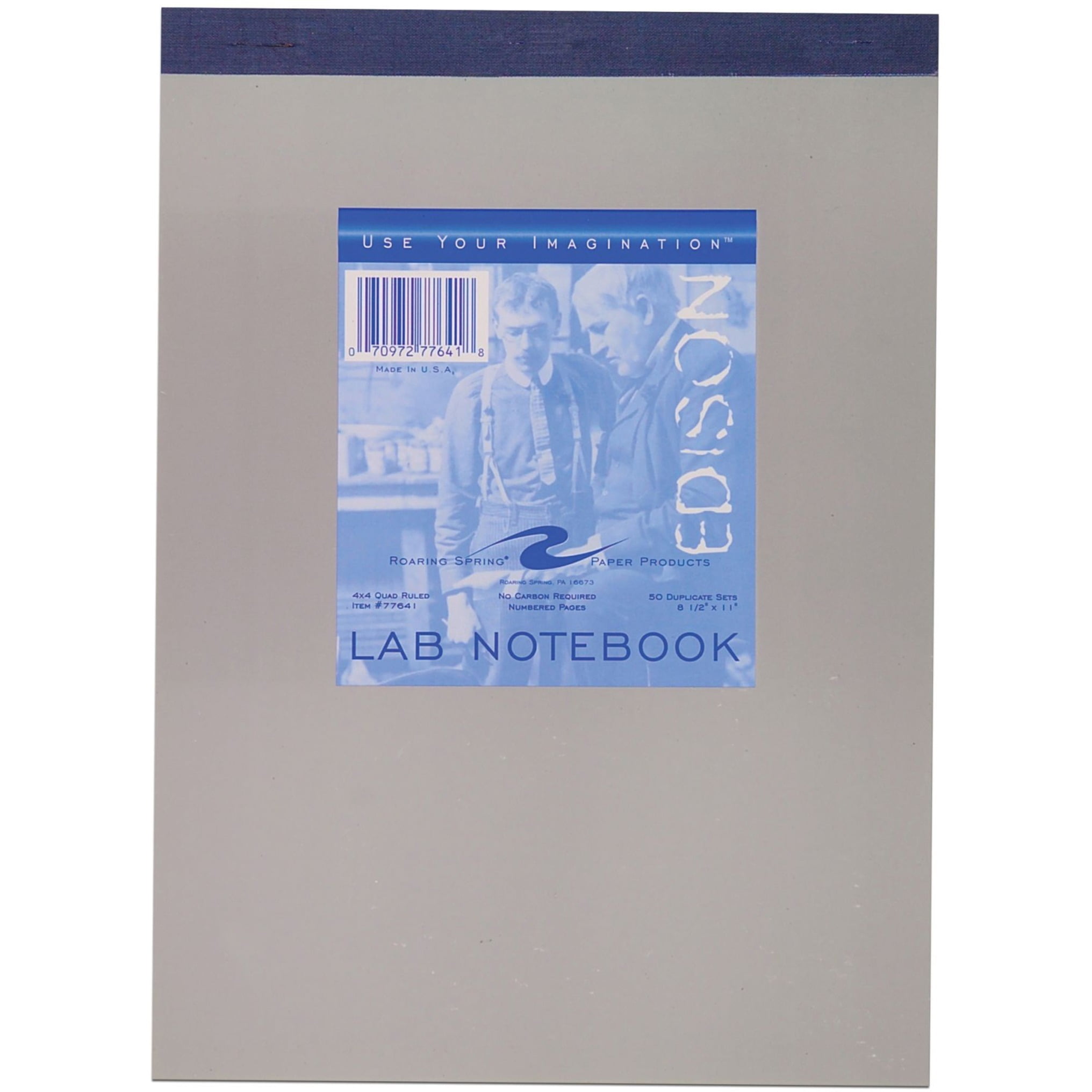 Roaring Spring 4x4 Graph Ruled Top Bound Lab Book Pad with Numbered Carbonless Sets, 1 Case (24 Total), 8" x 11" 50 Sets, White/Blue Pages