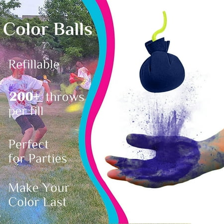 

〖CFXNMZGR〗Home Decor Event Party Party Color Powder Balls Refillable Holi Color Balls Combine Color Powder Fun Party Throwing Atmosphere Supplies