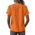 thumbnail image 2 of WHEANG Women's Stitch Detail T-Shirt â Short Sleeve Daily Wear Casual Womens T Shirts Button Neck Soft Cotton Blend Loose Fit Basic Tee Trendy Tops for Women(Orange Size S) Summer Sales Under $8, 2 of 5
