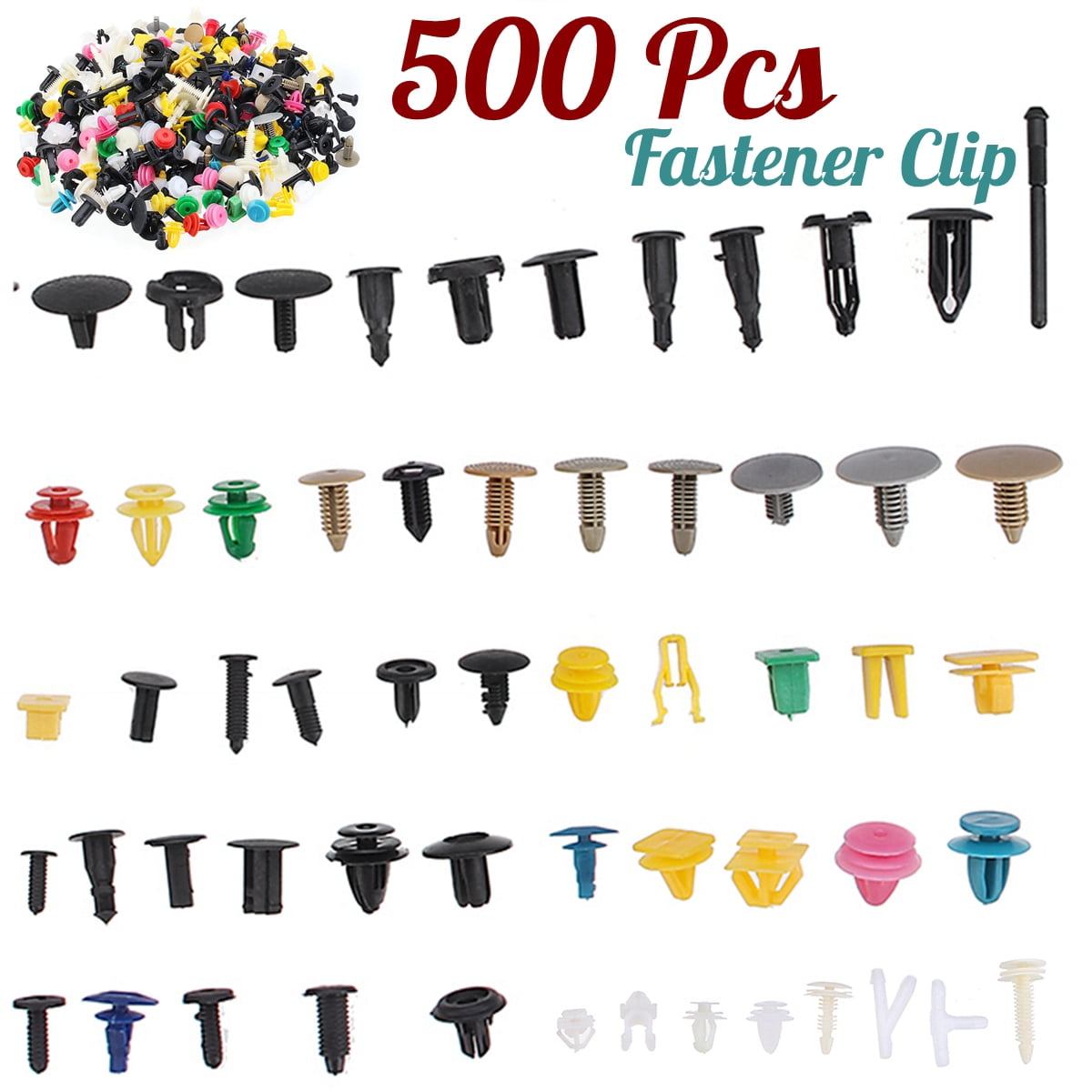 Anxingo 395 Pcs Car Nylon Rivet Fastener Kit – 12 Sizes Push Trim Clips For Toyota, Lexus, More