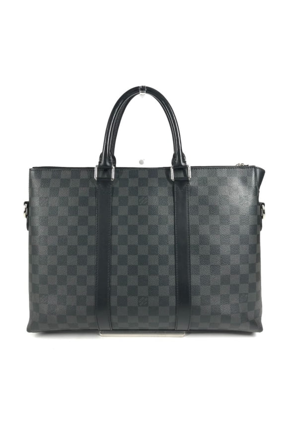 Pre-Owned LOUIS VUITTON N40024 Damier Graphite Anton Briefcase - Bag, Tote Document Handbag,...