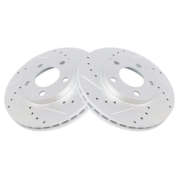 TRQ Front Performance Brake Rotors Set Premium G-Coated Fits Select 1994-2004 Ford Mustang