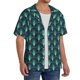 thumbnail image 2 of Fotbe Green Vintage Peacock Camisa Estampada de Manga Corta para Hombre, Casual de Verano, Estilo Playero, Sin Arrugas-3X-Large, 2 of 5