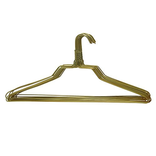 BriaUSA 100 Standard Wire Hangers 18 Inch 13 Gauge Yellow Gold Tone